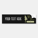 Mom's Diner Retro Waitress Yellow Bumper Sticker
