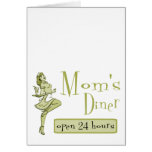 Mom's Diner Retro Waitress Yellow cards