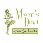 Mom's Diner Retro Waitress Yellow t-shirts