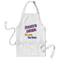 Mom's Diner We Cook You Listen Funny Neon Aprons