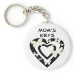 Mom's keys, open hearts, white butterflies key chains