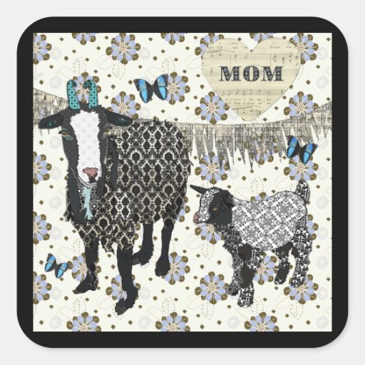 Mom's Love Junebug & Fainting Goat Baby Sticker