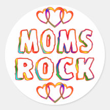 Moms Rock Round Sticker