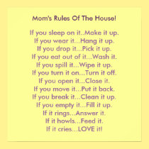 Mom's Rules Of The House posters