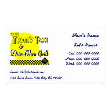 Mom's Taxi Custom Kids Retro Calling Business Card