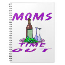 Moms Time Out Glass of Wine notebooks
