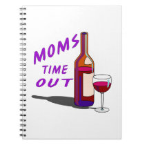 Moms Time Out Glass of Wine notebooks