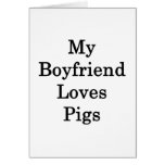 Mon ami aime des porcs carte de vœux