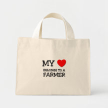 Mon coeur appartient à un AGRICULTEUR Sac En Toile