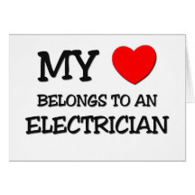 Mon coeur appartient à un ÉLECTRICIEN Carte De Vœux