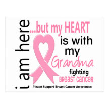 Mon coeur est avec mon cancer du sein de grand-mam carte postale