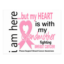 Mon coeur est avec mon cancer du sein de grand-mèr carte postale