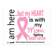 Mon coeur est avec mon cancer du sein de maman cartes postales