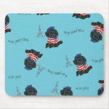 Mon Petit Chou Chou Black Poodle Puppy Mouse Pad