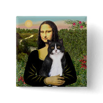 Mona Lisa - Am SH black and white cat Pins
