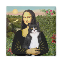 Mona Lisa - Am SH black and white cat Refrigerator Magnet