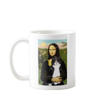 Mona Lisa - Am SH black and white cat Mugs