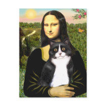 Mona Lisa - Am SH black and white cat Postcards