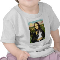 Mona Lisa - Am SH black and white cat T-shirts