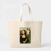 Mona Lisa and her Arabian Horse Tote Bag