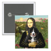 Mona Lisa - Bernese Mt Dog Puppy Button