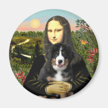 Mona Lisa - Bernese Mt Dog Puppy Fridge Magnet