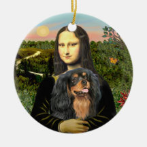 Mona Lisa - Cavalier (black/tan) Christmas Tree Ornament