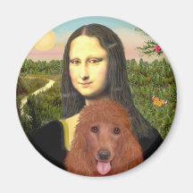 Mona Lisa - Dark Red Standard Poodle #1 Refrigerator Magnets