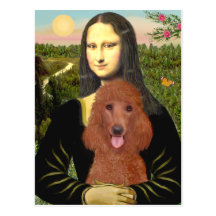 Mona Lisa - Dark Red Standard Poodle #1 Postcards