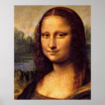 Mona Lisa detail by Leonardo da Vinci Print