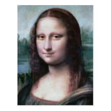 Mona Lisa in detail postcard