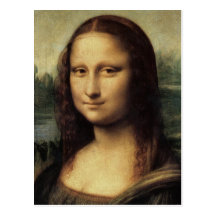 Mona Lisa in detail postcard