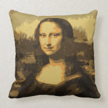 Mona Lisa Portrait Pillow