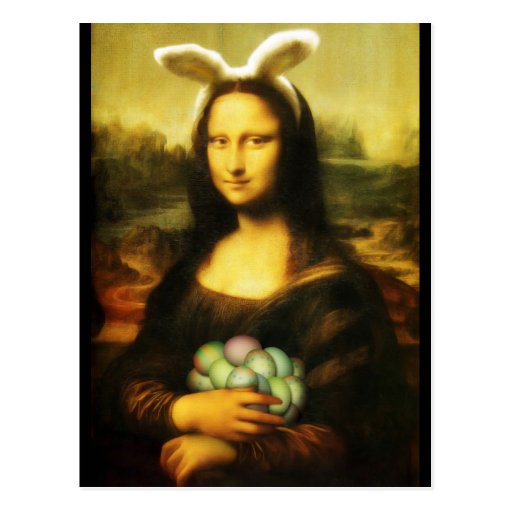 Mona Lisa, The Easter Bunny Post Card