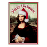 Mona Lisa's Santa Hat Card