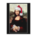 Mona Lisa's Santa Hat Post Card