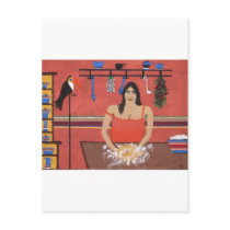 Mona Making Cornbread Postcard