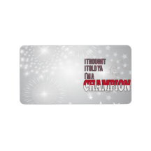 Monacan and a Champion Custom Address Label