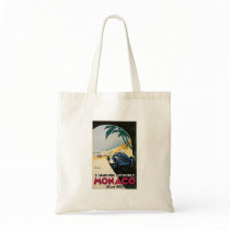 Monaco Grand Prix Automobile Vintage Art Tote Bags