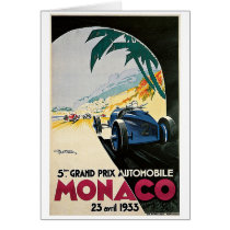 Monaco Grand Prix Automobile Vintage Art