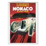 Monaco Grand Prix Automobile Vintage Art Greeting Cards