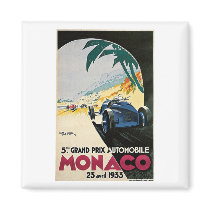 Monaco Grand Prix Automobile Vintage Art