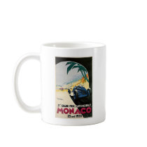 Monaco Grand Prix Automobile Vintage Art Coffee Mugs
