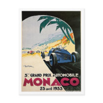 Monaco Grand Prix Automobile Vintage Art