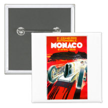 Monaco Grand Prix Race~ Vintage Automobile Ad Pin
