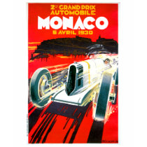Monaco Grand Prix Race~ Vintage Automobile Ad Tee Shirt