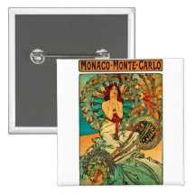 Monaco Monte Carlo Art Nouveau Buttons