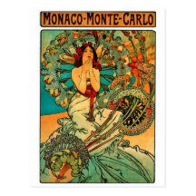 Monaco Monte Carlo Art Nouveau Postcard