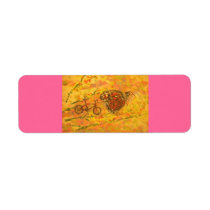 monarch butterfly and bicycle art labels