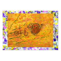 monarch butterfly and bicycle drip business card